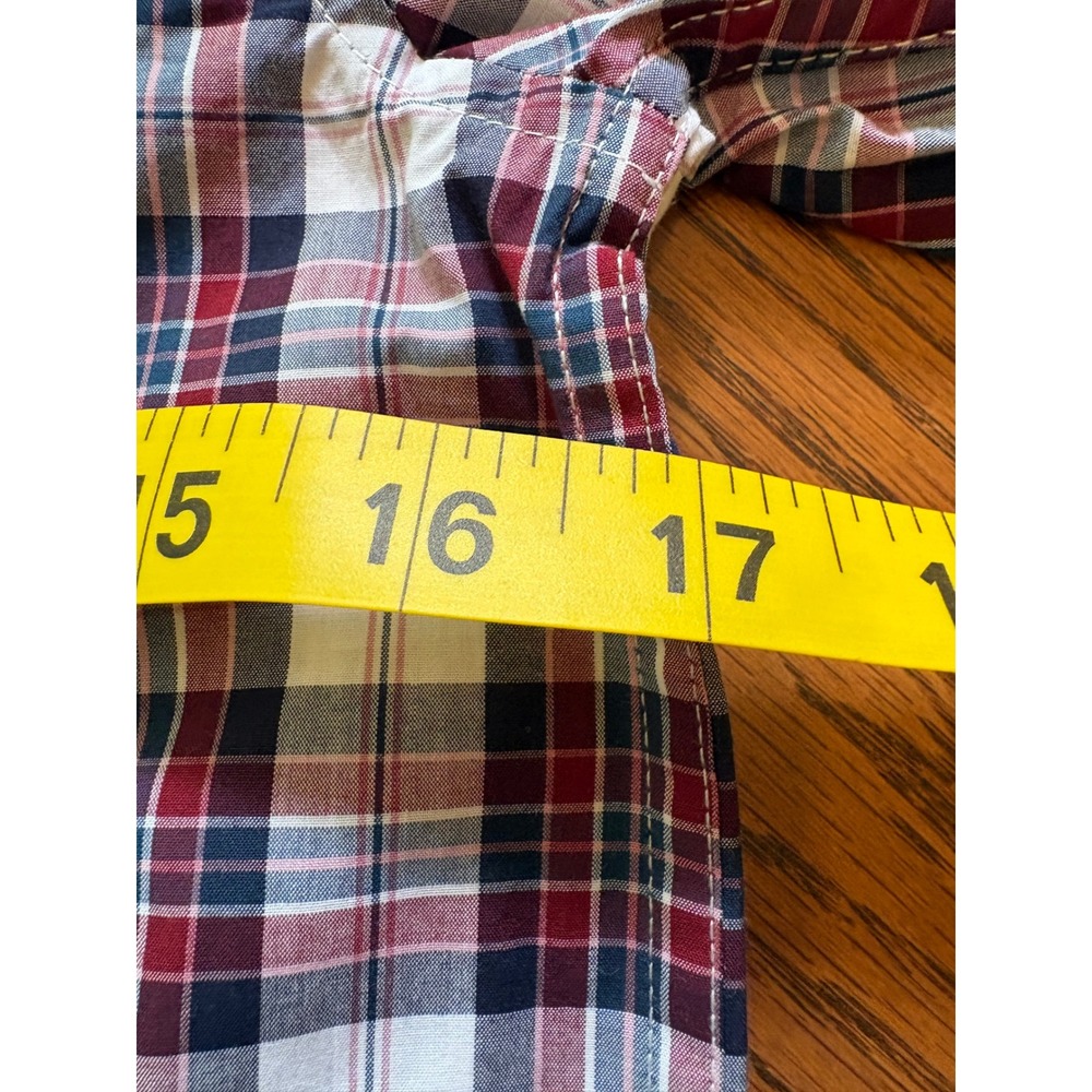 Janie and Jack Boys Red Navy Blue Plaid Button Down Shirt Size 12 NWT - Picture 3 of 8